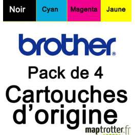  Brother - LC985VALBP - Pack de 4 cartouches d’encre noire,cyan, jaune,magenta d'origine - 300 pages noires - 260 pages couleurs