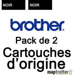  Brother - LC1280XLBKBP2 - Pack de 2 cartouches d'encre noire d'origine haute capacité - 2 x 2400 pages 