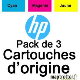 HP - CC643EE - 300 - Cartouche d'encre 3 couleurs cyan, magenta