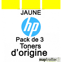  HP - 90 - Pack de 3 toners jaunes - C5085A - 400ml x 3 