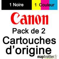  Canon - PG- 510/CL- 511 - Pack d'1 cartouche d'encre noire + 1 cartouche couleur cyan/magenta/jaune - 2970B010 