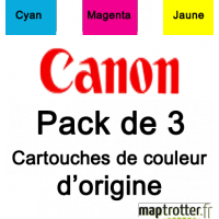  Canon - CLI-526CMY - Pack de 3 cartouches d'encre cyan/magenta/ jaune - 4541B009 