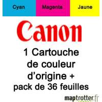  Canon - KP-36IP - Kit de cartouche 3  couleurs :cyan, magenta, jaune et 36 feuilles - 10X15 - 7737A001 