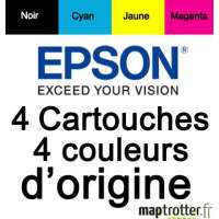  Epson - T1626 - Pack de 4 cartouches d'encre noire, cyan, magenta, jaune - série Stylo à plume - C13T16264010 