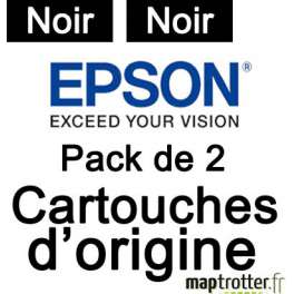 Epson - T0711H - Cartouches d'encre noire - Double pack - série Girafe - C13T07114H10 Epson - T0711H - Cartouches d'encre noire - Double pack - série Girafe - C13T07114H10