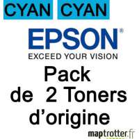  Epson - C9300N  - Pack de 2 toner cyan - 2x 7500 pages - C13S050608 