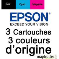  Epson - T1306 - Pack de 3 cartouches d'encre XL: cyan, magenta, jaune - série cerf - 755 pages  - C13T13064010 