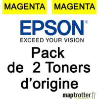  Epson - S050606 - Pack 2 toners jaunes - 7500 pages x 2 - C13S050606 