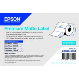 Epson - Rouleau d'étiquette pré-decoupé Premium Matte 76mmx51mm - C33S045534
