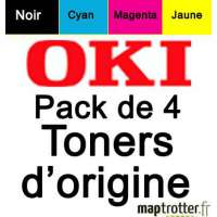 OKI - 43698501 - Pack de 4 toners CMJN - produit d'origine - 6000 pages