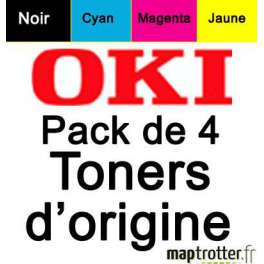 OKI - 43698501 - Pack de 4 toners CMJN - produit d'origine - 6000 pages OKI - 43698501 - Pack de 4 toners CMJN - produit d'origine - 6000 pages