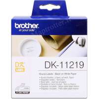 Brother - DK11219 - Etiquettes rondes blancs (Ø 12 mm) - 1200 étiquettes/rouleau 