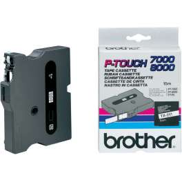 Brother - TX211 - 6 mm noir sur ruban blanc laminé (15 m) Brother - TX211 - 6 mm noir sur ruban blanc laminé (15 m)
