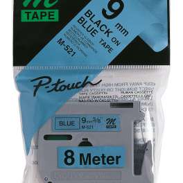 Brother - MK521BZ - Ruban  - noir/bleu - 9 mm - plastique - non laminé, 8 m.