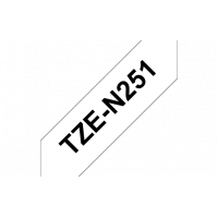 Brother - TZE-N251 - Ruban - Noir/Blanc - 24 mm - Rouleau (2,4 cm x 8 m) - non laminé adhésif