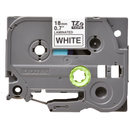 Brother - TZE-241 - Etiquettes - Noir sur Blanc - Rouleau (18 mm x 8 m) - autocollant lamainé Brother - TZE-241 - Etiquettes - Noir sur Blanc - Rouleau (18 mm x 8 m) - autocollant lamainé
