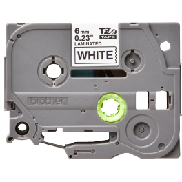 Brother - TZE-211 - Etiquettes - Noir sur Blanc - Rouleau (6 mm x 8 m) - autocollant lamainé Brother - TZE-211 - Etiquettes - Noir sur Blanc - Rouleau (6 mm x 8 m) - autocollant lamainé