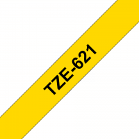 Brother - TZE-621 - Etiquettes - Noir sur Jaune - 9 mm - Rouleau (0,9 cm x 8 m) - autocollant laminé