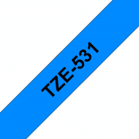 Brother - TZE-531 - Etiquettes - Noir sur Bleu - 12 mm - Rouleau (1,2 cm x 8 m) - autocollant laminé