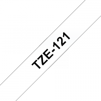 Brother - TZE-121 - Etiquettes - Noir sur Transparent - Rouleau (9 mm x 8 m) - autocollant laminé 
