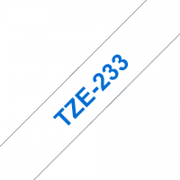 Brother - TZE-233 - Etiquettes - Bleu  sur Blanc - Rouleau (12 mm x 8 m) - autocollant lamainé