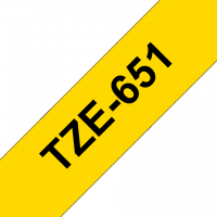 Brother - TZE-651 - Etiquettes - Noir sur Jaune 24 mm - Rouleau (2,4 cm x 8 m) - autocollant laminé