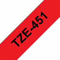 Brother - TZE-451 - Etiquettes - Noir sur Rouge - 24 mm - Rouleau (2,4 cm x 8 m) - autocollant laminé