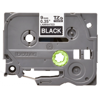 Brother - TZE-325 - Etiquettes - Blanc sur Noir - Rouleau (9 mm x 8 m) - autocollant laminé