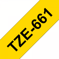 Brother - TZE-661 - Etiquettes - Noir sur Jaune - 36 mm - Rouleau (3,6 cm x 8 m) - autocollant laminé