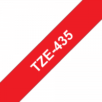 Brother - TZE-435 - Etiquettes - Blanc sur Rouge - 12 mm - Rouleau (1,2 cm x 8 m) - autocollant laminé