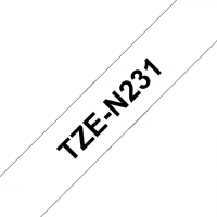 Brother - TZE-N231 - Etiquettes - Noir sur Blanc - 12 mm - Rouleau (1,2 cm x 8 m) - non laminé