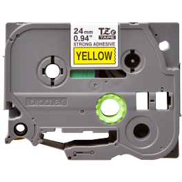 Brother - TZE-S651 - Etiquettes - Noir sur Jaune - 24 mm - Rouleau (2,4 cm x 8 m) - laminé adhésif renforcé Brother - TZE-S651 - Etiquettes - Noir sur Jaune - 24 mm - Rouleau (2,4 cm x 8 m) - laminé adhésif renforcé