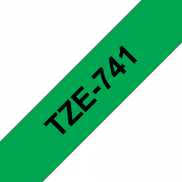 Brother - TZE-741 - Etiquettes - Noir sur Vert - 18 mm - Rouleau (1,8 cm x 8 m) - autocollant laminé