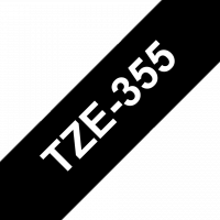 Brother - TZE-355 - Etiquettes - Blanc sur Noir - Rouleau (24 mm x 8 m) - autocollant laminé