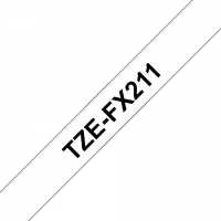 Brother - TZE-FX211 - Etiquettes - Noir sur Blanc 6 mm - Rouleau (0,6 cm x 8 m) - laminé flexi ID