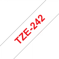 Brother - TZE-242 - Etiquettes - Rouge sur Blanc - Rouleau (18 mm x 8 m) - autocollant lamainé