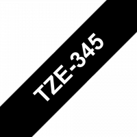 Brother - TZE-345 - Etiquettes - Blanc sur Noir  - Rouleau (18 mm x 8 m) - autocollant laminé