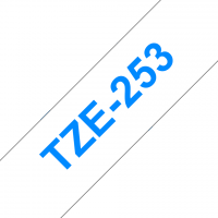 Brother - TZE-253 - Etiquettes - Bleu sur Blanc - Rouleau (24 mm x 8 m) - autocollant laminé
