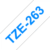 Brother - TZE-263 - Etiquettes - Bleu sur Blanc - Rouleau (36 mm x 8 m) - autocollant laminé