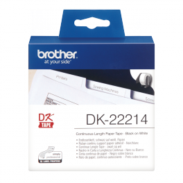Brother - DK-22214 - Ruban blanc continu support papier adhésif de 30 m et largeur 12 mm