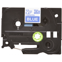 Brother - TZE-535 - Etiquettes - Blanc sur Bleu - 12 mm - Rouleau (1,2 cm x 8 m) - autocollant laminé