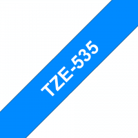 Brother - TZE-535 - Etiquettes - Blanc sur Bleu - 12 mm - Rouleau (1,2 cm x 8 m) - autocollant laminé