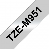 Brother - TZE-M951 - Etiquettes - Noir sur Argent Mat - 24 mm - Rouleau (2,4 cm x 8 m) - métallique laminé