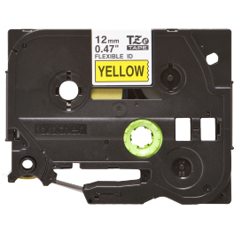 Brother - TZE-FX631 - Etiquettes - Noir sur Jaune - 12 mm - Rouleau (1,2 cm x 8 m) - laminé flexi ID Brother - TZE-FX631 - Etiquettes - Noir sur Jaune - 12 mm - Rouleau (1,2 cm x 8 m) - laminé flexi ID