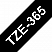 Brother - TZE-365  - Etiquettes - Blanc sur Noir - Rouleau (36 mm x 8 m) - autocollant laminé