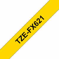 Brother - TZE-FX621 - Etiquettes - Noir sur Jaune 9 mm - Rouleau (0,9 cm x 8 m) - laminé flexi ID