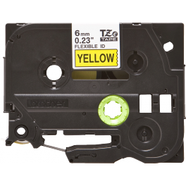 Brother - TZE-FX611 - Etiquettes - Noir sur Jaune 6 mm - Rouleau (0,6 cm x 8 m) - laminé flexi ID Brother - TZE-FX611 - Etiquettes - Noir sur Jaune 6 mm - Rouleau (0,6 cm x 8 m) - laminé flexi ID