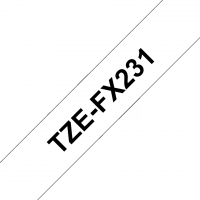 Brother - TZE-FX231 - Etiquettes - Noir sur Blanc 12 mm - Rouleau (1,2 cm x 8 m) - laminé flexi ID