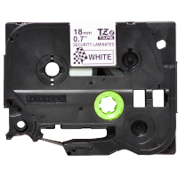 Brother - TZE-SE4 - Etiquettes sécuritaire - Noir  sur  Blanc - 18 mm - Rouleau (1,8  cm x 8 m) - laminé