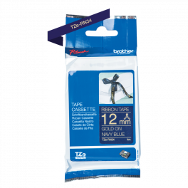 Brother - TZE-RN34 - Tape/TZERN34 12MM GOLD ON D BLUE RIBBON Brother - TZE-RN34 - Tape/TZERN34 12MM GOLD ON D BLUE RIBBON